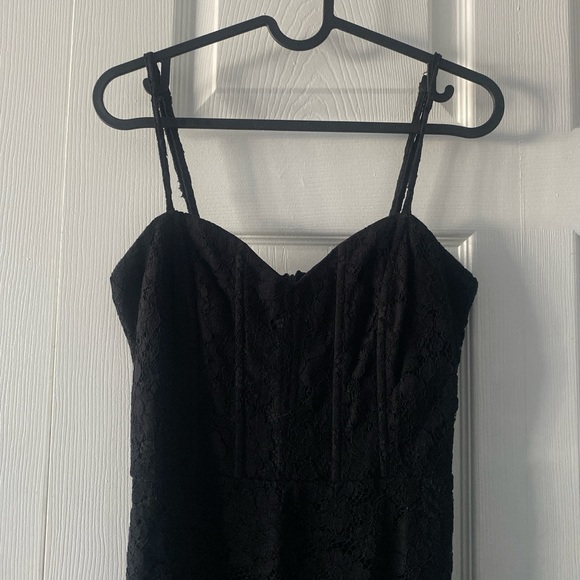 Lulus Authentic Attitude Black Lace Corset Mini Bodycon Dress. - Picture 2 of 4